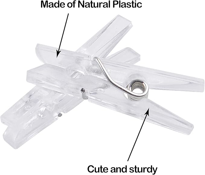 Aylifu Mini Clear Plastic Pegs, 200 Pieces Multi-Functional Mini Transparent - Image 4