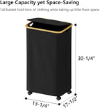 SUOCO Laundry Hamper on Wheels 100L, Clothes Basket - Image 5