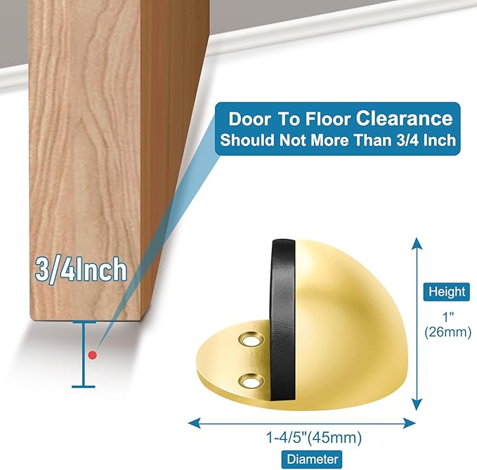 Door Stopper Self Adhesive Floor Door Stop No Drill - Image 2