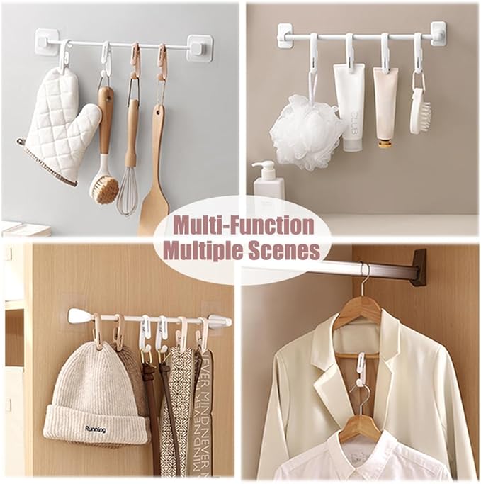 10Pcs Laundry Hooks with Clips Hanger Closet Organizer Clamps Hanging Socks - Image 6