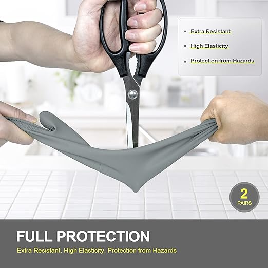 Mamison 2 Pairs Reusable Waterproof Household Dishwashing Cleaning Rubber Gloves - Image 3