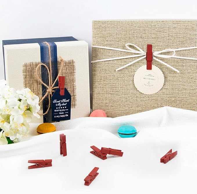 1.35 Inch Mini Clothes Pins100 PcsWith 32 Feet Jute Twine - Image 5