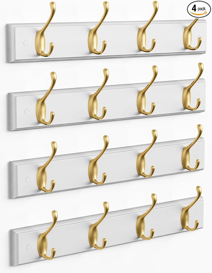 Forbena Gold Coat Rack Wall Mount, Decorative Coat Hooks by Forbena