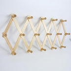 AMAPON Accordion Style Expandable Wall Wooden Coat Rack 16 Hooks Hang Hats - Image 2