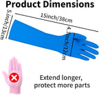 Long Sleeves Durable Disposable Nitrile White Gloves 15inches, Household - Image 7