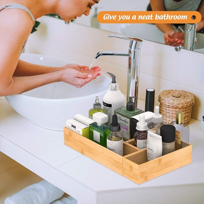Bamboo Kitchen Drawer Organizer, Wooden Storage Box - Image 4