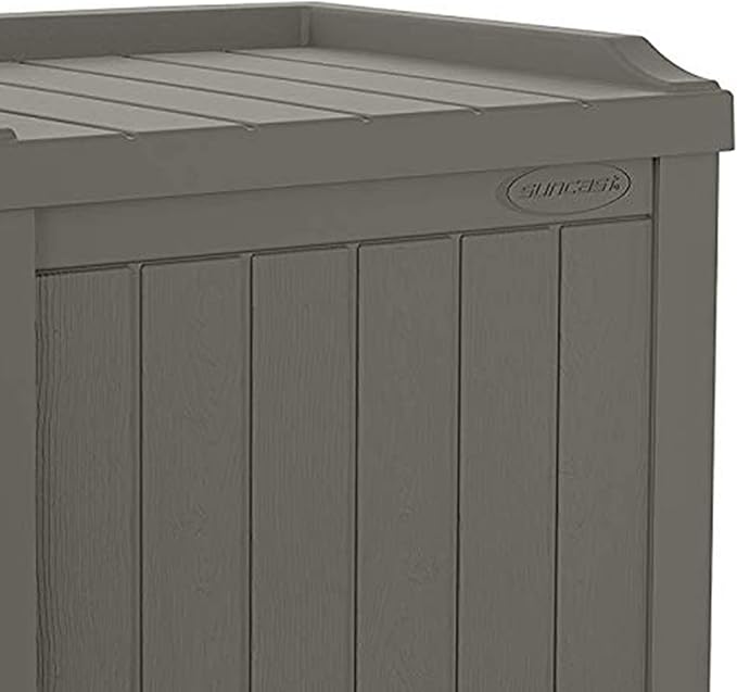 Suncast Outdoor Storage Box - 22 Gallon Stone Gray Resin Outdoor Deck Box with Seat, Weatherproof Patio Storage Bin Container for Keeping Cushions, Tools, & Towels for Pool, Yard, & Garden - Image 2