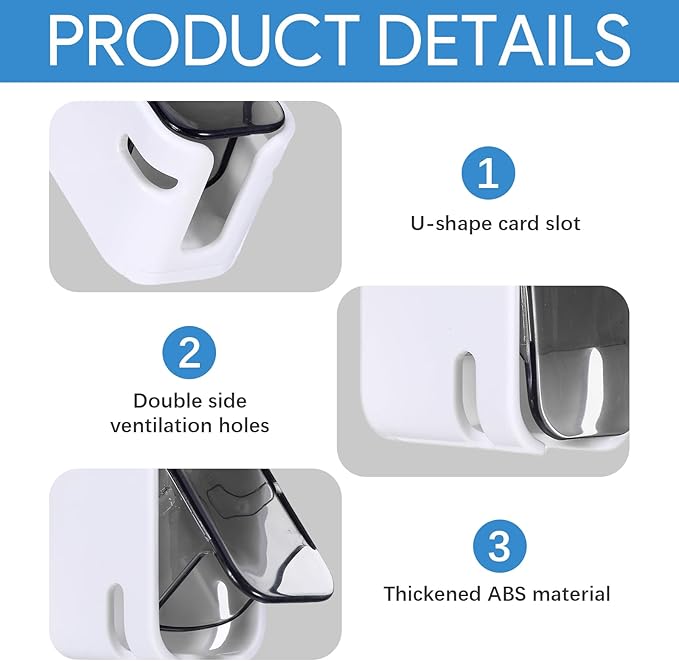 4 PCS Toothbrush Holder Wall Mounted - Image 3