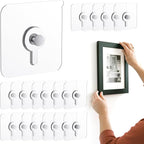 20 Pcs Adhesive Picture Hooks, 20 Ibs Load Heavy Duty Self Adhesive Wall Hooks by GCXIXPY