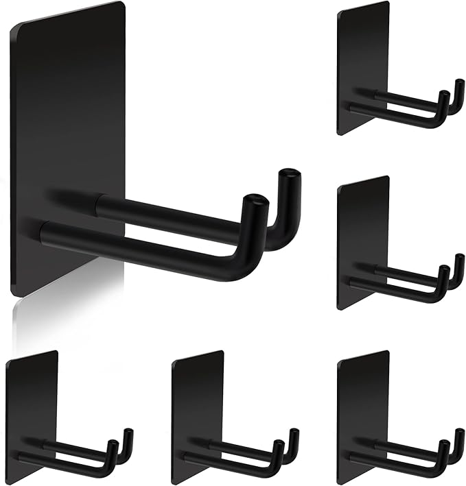 Adhesive Hooks, Stick on Stainless Steel Towel Robe Razor Wall Hooks by AdhesiveHooks