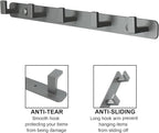 Coat Rack, Heavy Duty Stainless Steel 5 Tri Coat Hook Hanger, Wall Mounted - Image 3