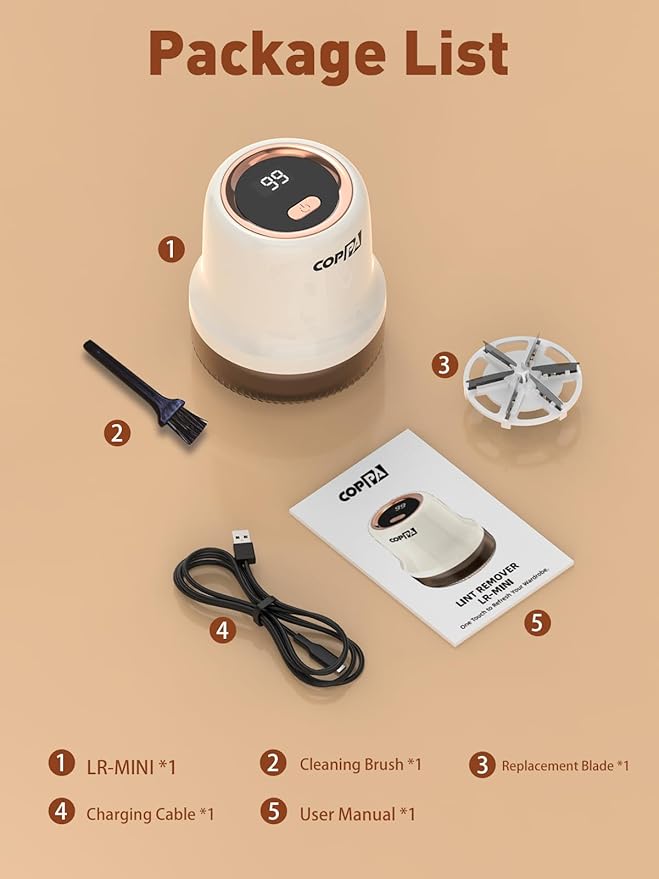 COPPA Lint Remover, LR-MINI USB Rechargeable Lint Removal 6 Blades & 3 Speed - Image 7