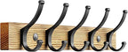 Coat Rack Wall Mount, 16.5 Inches Wood Coat Hooks Wall Mount, Wall Coat Rack by Optish