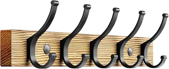 Coat Rack Wall Mount, 16.5 Inches Wood Coat Hooks Wall Mount, Wall Coat Rack by Optish