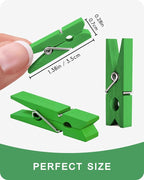 Mini Clothes Pins Wooden Colored Green Small Clothespins - Image 4