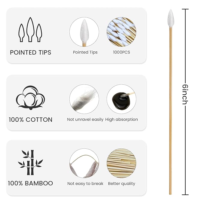 200 PCS 6-Inch Precision Gun Cleaning Swabs - Image 3