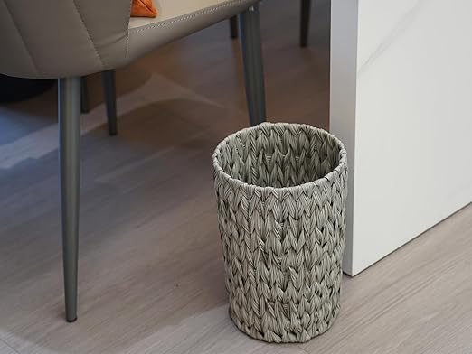 Wicker Trash Can, Small Bathroom Trash Can, Waterproof Wicker Waste Basket - Image 5