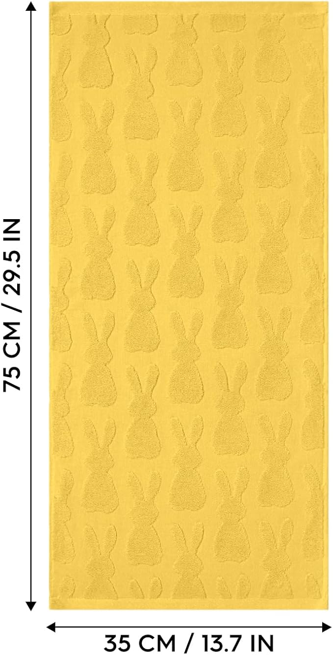 Artoid Mode 2 Pcs Yellow 3D Rabbit Jacquard Easter Hand Towels - Image 8