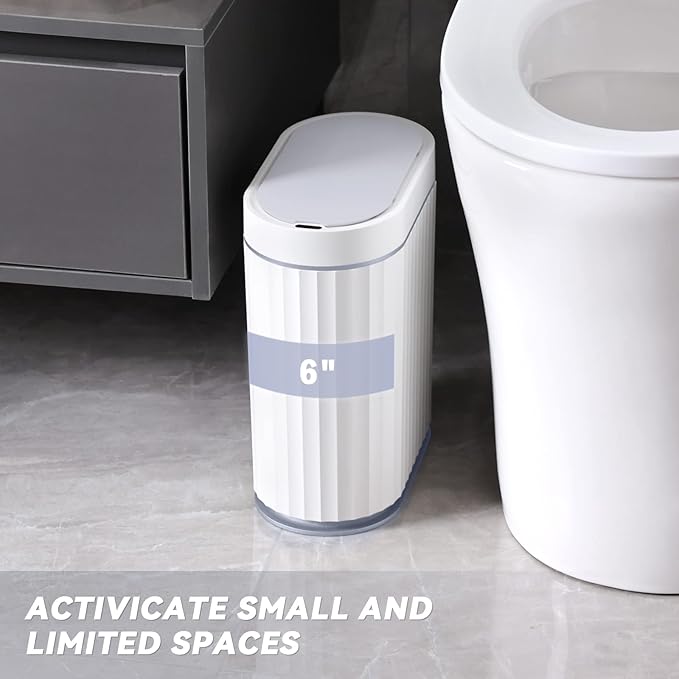 ELPHECO Bathroom Trash can Motion Sensor, Automatic Garbage can, Slim Plastic - Image 6