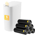 Bathroom Trash Can with Lid 5 Gallon White Motion Senor Touchless Automatic by LJIACLEATouchlessTrashCan