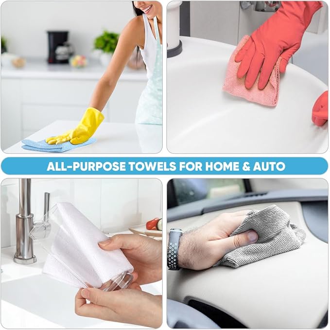 AIDEA Microfiber Cleaning Cloth 330 Sheets 6 Roll, Shop Towels, Shop Rags - Image 5