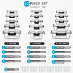 42pcs Glass Food Storage Containers - Image 2