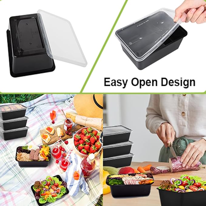 50-Pack Meal Prep Containers, 26 OZ Microwavable Reusable Food Containers - Image 7