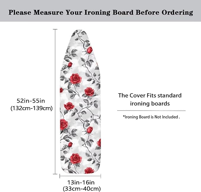 Rose Print Ironing Board Cover Polyester Iron Cover - Image 5