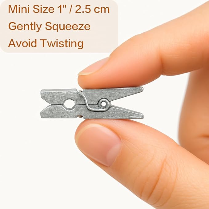 LWR CRAFTS Wooden Mini Clothespins 100 Per Pack 1" 2.5cm - Image 3