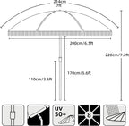 AMMSUN 7ft Patio Umbrella with Fringe Outdoor Tassel Umbrella UPF50+ Premium Steel Pole and Steel Ribs Push Button Tilt, Black - Image 6