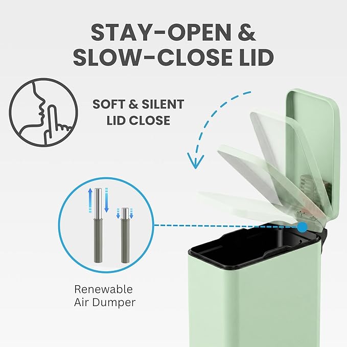 iTouchless 3 Gallon Slim Bathroom Trash Can - Image 5