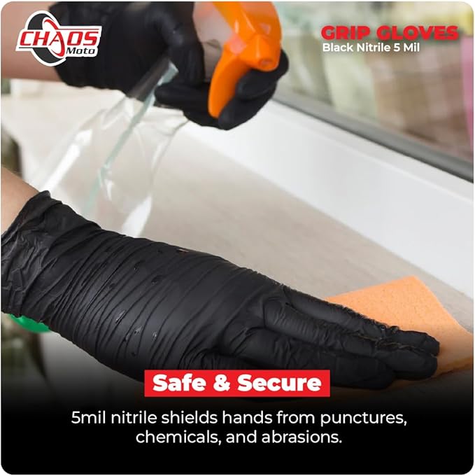 Grip Black Nitrile Gloves 5mil Latex-Free, Powder-Free, Micro-Textured - Image 5