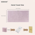 SEMAXE Purple Hand Towels for Bathroom, 100% Cotton Towels - Image 2