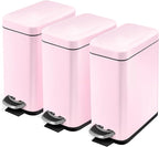 Home Zone Living 3-Pack 1.3 Gallon Small Pink Bathroom Trash Can by HomeZoneLiving