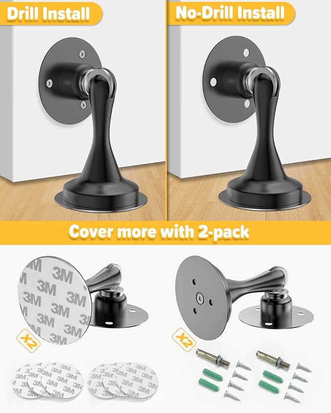 Door Stoppers for Bottom of Door Catch, Door Stop Magnetic Door Stopper for - Image 3