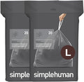 simplehuman Code L 40 Count, Genuine Custom Fit Liners, Drawstring Trash Bags by Simplehuman