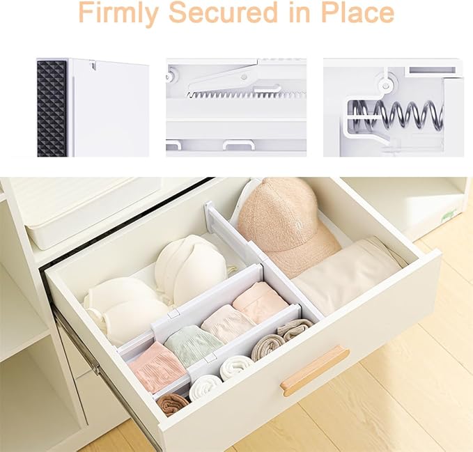 Drawer Dividers Dresser Drawer Organizer 3 Pack Adjustable Kitchen Drawers - Image 3