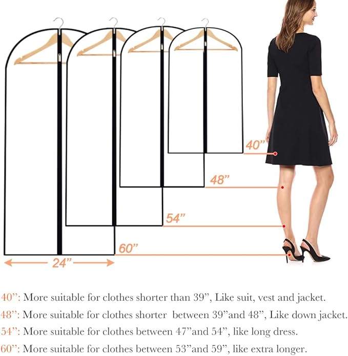 Garment Bags for Hanging Clothes Suit Cover Travel Garment Bag for Closet - Image 2