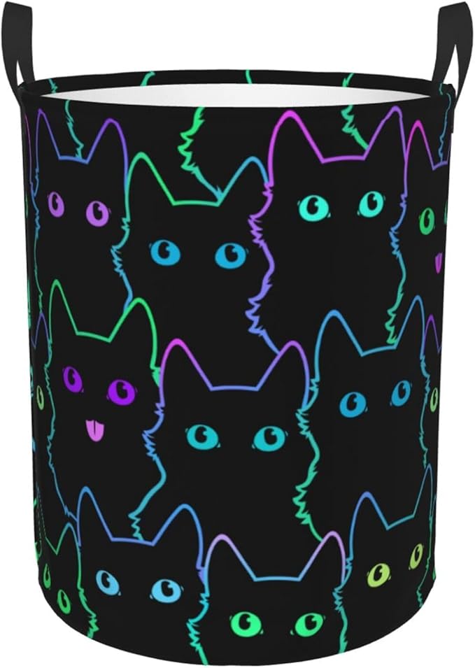 Funny Black Cats Laundry Hamper Bag - Image 9