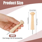 10 Pcs Wooden Shaker Peg Screw-On Solid Wood Hook 3.8 Inch Wooden Pegs Long - Image 2