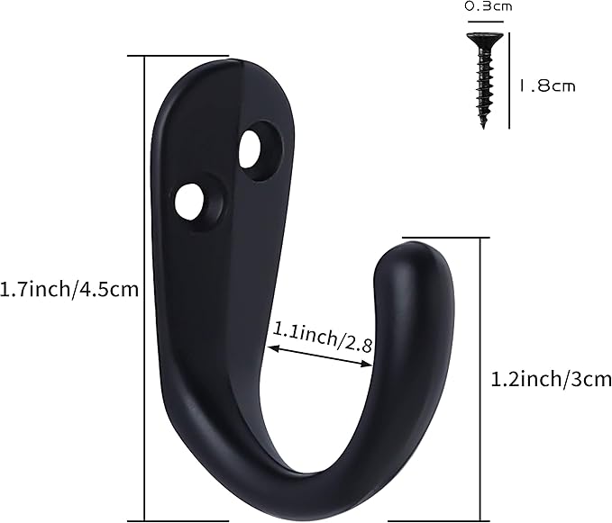 IBosins 50PCS Coat Hooks Wall Mounted Single Prong Robe Hook - Image 7