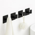 RUIGPRO Towel Hooks Adhesive No Drill, 2 Pack Matte Black Metal Hooks, Right - Image 3