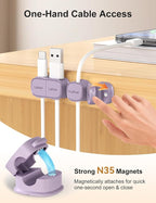 6 Pack Magnetic Cable Clips, Laitver Cord Organizer Holder Strong Adhesive Desk - Image 4
