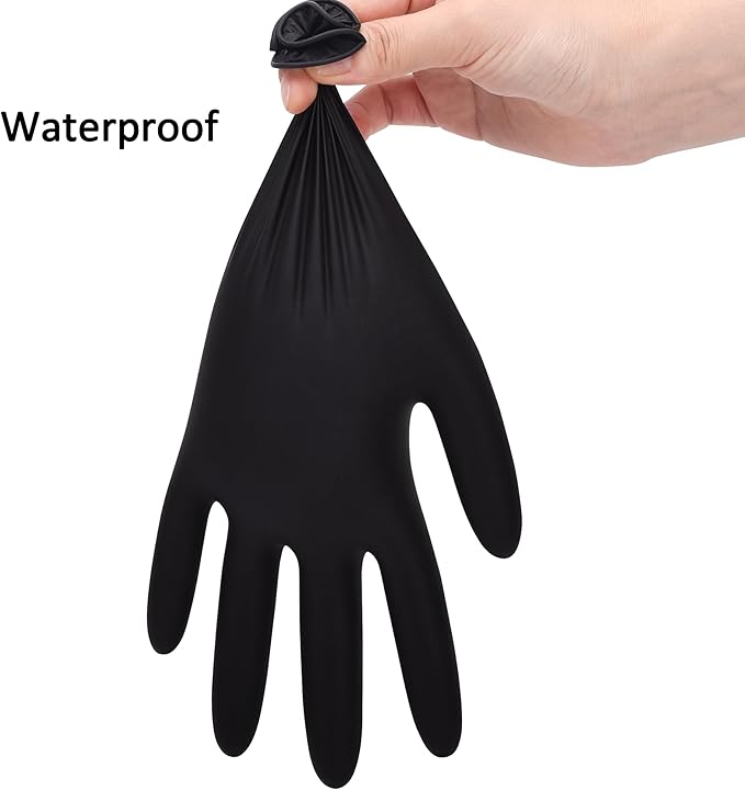Schneider Black Nitrile Exam Gloves, 5 Mil Disposable Gloves, Latex Free & - Image 5