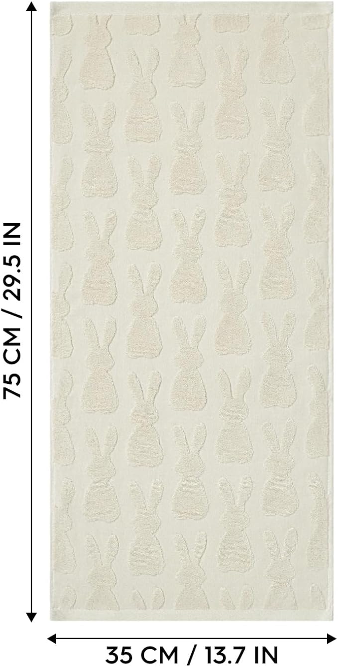 Artoid Mode 4 Pcs Beige 3D Rabbit Jacquard Easter Hand Towels - Image 6