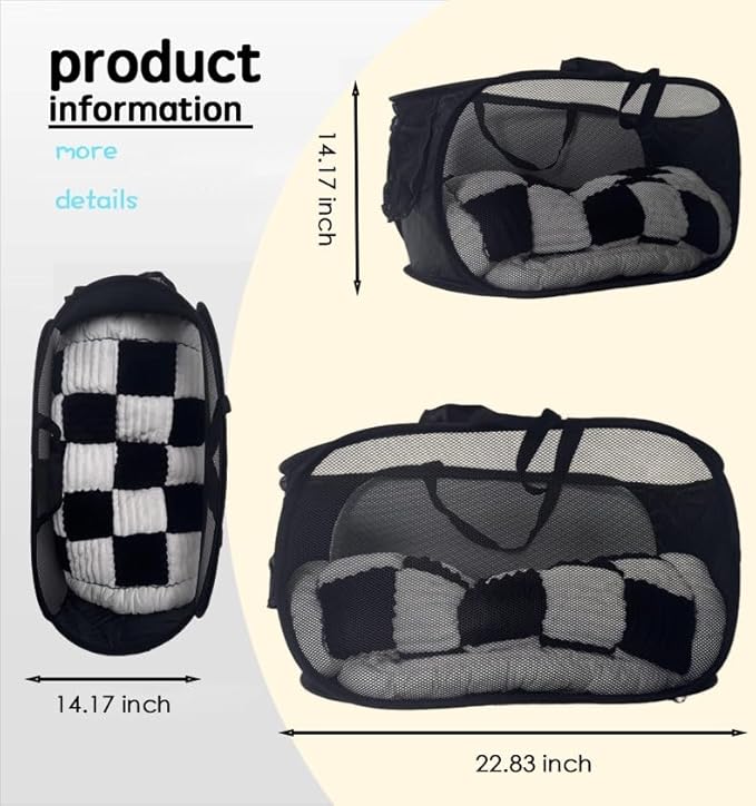 1 Pack Collapsible Laundry Baskets Popup Mesh Laundry Basket Durable Handles - Image 2