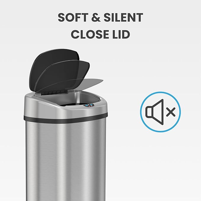 iTouchless 50 Liter / 13 Gallon Stainless Steel Kitchen Trash Can - Image 7