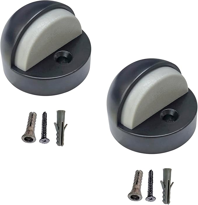QCAA High Dome Floor Door Stop, 1-11/16" x 1-3/16", Zinc Die Cast, Matte Black by QCAAHardware