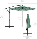 Best Choice Products 10ft Offset Cantilever Hanging Market Patio Umbrella, 8 Sturdy Ribs, Easy Adjustment - Seaglass - Image 7