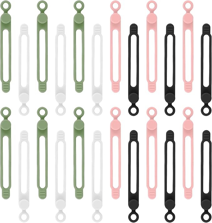 24Pcs Silicone Cable Ties, Reusable Cord Organizer by anpiwshjo
